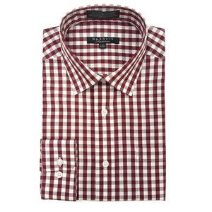 3X Marquis Burgundy Gingham Dress Shirt Long Sleeve 3XL 19 - 19.5